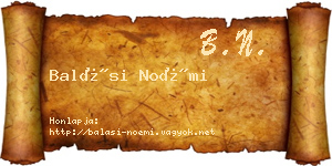 Balási Noémi névjegykártya